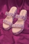 Shop Around Always Purple Embroidery Emily Strap Wedges at Aza Fashions Shop_Around Always_Purple Embroidery Emily Strap Wedges _at_Aza_Fashions