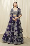 Buy_JAYANTI REDDY_Purple And Raw Embroidery Aari Floral Bridal Lehenga Set  _at_Aza_Fashions