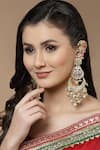 Shop Dugran By Dugristyle Cream Diamonds, Pearls, Stones Kundan Embellished Dangler Earrings at Aza Fashions Shop_Dugran By Dugristyle_Cream Diamonds, Pearls, Stones Kundan Embellished Dangler Earrings _at_Aza_Fashions