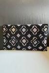 Shop_Kreivo By Vamanshi Damania_Black Embellished Silk Clutch Bag _at_Aza_Fashions