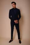 Tisa - Men_Blue Tuxedo And Trousers- Viscose Polyester Embroidery Placement Set  _Online_at_Aza_Fashions