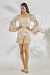 Buy_Gopi Vaid_Ivory Organic Cotton Embroidery Anaya Mirror Jumpsuit With Belt _at_Aza_Fashions