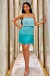 Buy_Elemente_Blue Kylie Embellished Fringe Dress _at_Aza_Fashions