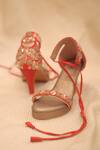 Buy_AROUND ALWAYS_Red Embroidery Ira Tie Back Kitten Heels _at_Aza_Fashions
