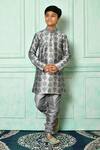 Buy_Petite Pomme_Grey Silk Embroidery Straight Kurta _at_Aza_Fashions