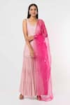 Buy_Mehak Murpana_Pink Raw Silk Embroidery Abstract Square Neck Kurta Sharara Set _at_Aza_Fashions