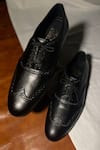 Buy_Schon Zapato_Black Vegan Leather Brogue Oxford Shoes _at_Aza_Fashions