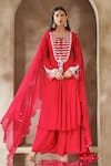 Buy_Seema Thukral_Pink Kurta And Palazzo Georgette Embroidery Anchor Threads Scallop Neckline Set For Kids_at_Aza_Fashions