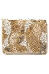 Buy_Fuchsia_Gold Lights Leather Embroidered Clutch _at_Aza_Fashions