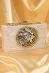 Buy_Miar Designs_Aashi Mother Of Pearl Resin Clutch_at_Aza_Fashions