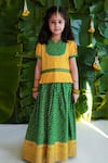 Buy_Tiber Taber_Yellow Cotton Pleated Pattu Pavdai Dress _at_Aza_Fashions