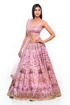 Buy Archana Kochhar Pink Silk, Net Embroidery, Mirrors, Flower Vine Print Lehenga Set With Belt at Aza Fashions Buy_Archana Kochhar_Pink Silk, Net Embroidery, Mirrors, Flower Vine Print Lehenga Set With Belt _at_Aza_Fashions
