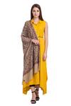 Buy_Shingora_Beige Embroidery Fringe Border Shawl _at_Aza_Fashions