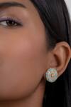 Buy_Osvag India_Blue Diamonds, Stones Floral Encrusted Studs _at_Aza_Fashions