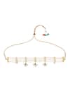 Buy_MAISARA JEWELRY_Gold Plated Stones Embellished Jadau Choker Necklace _at_Aza_Fashions