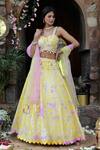 Buy Nitisha Kashyap Official Yellow Silk, Net Sequins, Cut Work, Mirrors, Scallop Hem Embroidered Lehenga Set at Aza Fashions Buy_Nitisha Kashyap Official_Yellow Silk, Net Sequins, Cut Work, Mirrors, Scallop Hem Embroidered Lehenga Set _at_Aza_Fashions