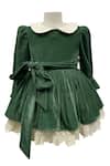 Buy_Jasmine And Alaia_Green Velvet Vintage Lace Trimmed Dress _at_Aza_Fashions