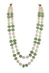 Buy_Riana Jewellery_White Dual Layered Mala _at_Aza_Fashions