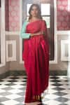 Buy_Kasturi Kundal_Red Pure Silk Geometric Laali Marmari Pattern Saree  _at_Aza_Fashions