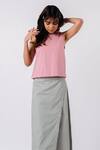 Buy_Tussah By Siddhi Shah_Pink Cotton Round Neck Crop Top _at_Aza_Fashions