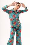 Buy_Nitya Bajaj_Green Net Sequin Embroidered Shirt And Pant Set_at_Aza_Fashions