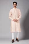 Buy Hilo Design Peach Cotton, Lycra, Silk Embroidery Moori Flower Kurta Set at Aza Fashions Buy_Hilo Design_Peach Cotton, Lycra, Silk Embroidery Moori Flower Kurta Set _at_Aza_Fashions