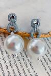 Buy_PRERTO_Silver Plated Pearls Interlink Drop Earrings_at_Aza_Fashions