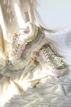 Buy_Chal Jooti_White Embroidered Bohemian Warrior Wedding Sneakers _at_Aza_Fashions