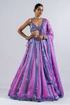Buy Vvani By Vani Vats Purple Georgette, Satin, Organza Embellished Metallic Blouse Lehenga Set at Aza Fashions Buy_Vvani By Vani Vats_Purple Georgette, Satin, Organza Embellished Metallic Blouse Lehenga Set _at_Aza_Fashions