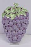 Shop_Crystal Craft_Purple Embellished Grape Shaped Crystal Clutch_at_Aza_Fashions