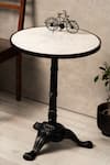 Buy_S.G. Home_White Metal And Marble Accent Table _at_Aza_Fashions