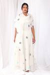 Buy_Khat_White Handloom Cotton Round Neck Handwoven Polka Pattern Kurta And Pant Set _Online_at_Aza_Fashions