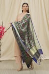 Buy_Samyukta Singhania_Black Banarasi Art Silk Woven Floral Butti Dupatta _at_Aza_Fashions