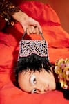 Buy_Aanchal Sayal_Black Pearls And Beads Daisy Embroidered Bag _at_Aza_Fashions