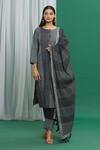 Buy_Banana Labs_Black Cotton Printed Stripe Hand Block Dupatta _at_Aza_Fashions
