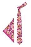 Buy_Tossido_Multi Color Printed Floral Tie And Pocket Square Set_at_Aza_Fashions