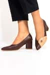 Buy_OCEEDEE_Brown Florence Colorblock Pointed Toe Stilletos _at_Aza_Fashions