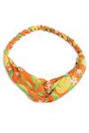 Buy_Tiber Taber_Orange Printed Mango Twist Knot Headband_at_Aza_Fashions