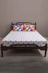 Buy_Kyoona_White 100% Cotton Print Chaukona Contrast Geometric Bedsheet Set _at_Aza_Fashions