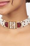 Buy Joules By Radhika Red Austrian Zirconia Diamonds Embellished Multi String Choker at Aza Fashions Buy_Joules By Radhika_Red Austrian Zirconia Diamonds Embellished Multi String Choker_at_Aza_Fashions