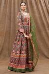 Buy Samyukta Singhania Green Net Sequins, Embroidery Round Neck Printed Anarkali With Dupatta at Aza Fashions Buy_Samyukta Singhania_Green Net Sequins, Embroidery Round Neck Printed Anarkali With Dupatta_at_Aza_Fashions