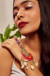 Buy_Kanyaadhan By DhirajAayushi_Multi Color Beads Shell Drop Hand Embroidered Hathphool _at_Aza_Fashions