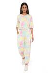 Buy_PS Pret by Payal Singhal_Yellow Cotton Tie And Dye Round Top & Joggers Set  _at_Aza_Fashions