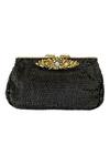 Buy_Kokommo_Black Embellished Vicenza Hand Embroidered Clutch _at_Aza_Fashions