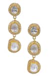 Buy_Osvag India_Gold Plated Diamonds, Stones Ele Polki Embellished Earrings _at_Aza_Fashions