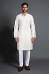 Buy_Raghavendra Rathore Jodhpur_Off White Silk Applique Work Kurta _at_Aza_Fashions