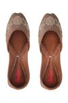 Buy_Imlee Jaipur_Brown Embroidered Zardozi Juttis _at_Aza_Fashions
