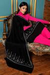Buy_Dusala_Black Handwoven Stone Work Stole_at_Aza_Fashions