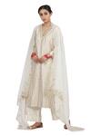 Buy_Seema Nanda_Ivory Chanderi Silk, Cotton Mul And Organza Lining Deep Kurta Palazzo Set_at_Aza_Fashions