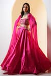 Buy_Rashika Sharma_Pink Lehenga  Silk Hand Embroidered Nakshi Sweetheart Neck Meera Blouse And Set _at_Aza_Fashions